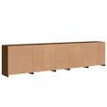 vidaXL Komoda s LED svetlami hnedý dub 283x37x67 cm
