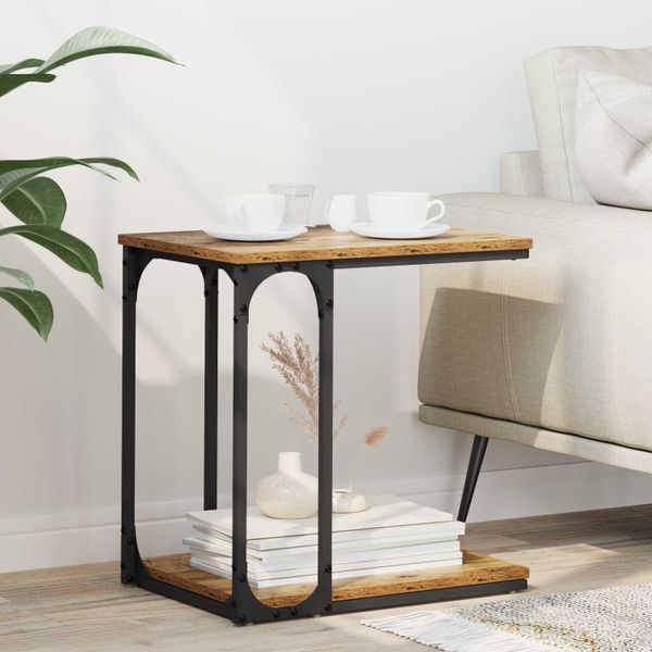 vidaXL Bočný stôl Staré drevo 50 x 35 x 52 cm Kompozitné drevo