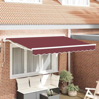 vidaXL Rám markízy Vínovo červená 250 x 200 cm Polyester s PU povrchom