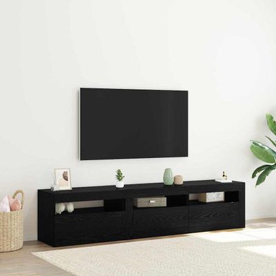vidaXL TV skrinka 2 pcs Čierny dub 180 x 35 x 40 cm Kompozitné drevo