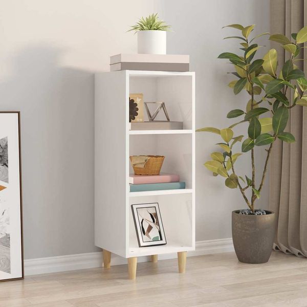 vidaXL Komoda lesklá biela 34,5x32,5x90 cm spracované drevo