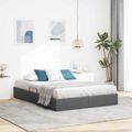 vidaXL Otomanový posteľný rám Tmavo šedá 140 x 190 cm látka