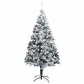 vidaXL Umelý vianočný stromček Biela 180 cm PVC a Oceľ a Plast