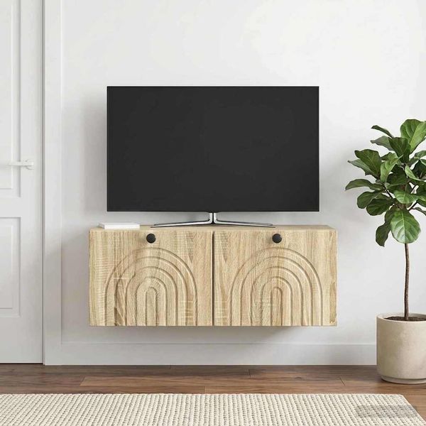 vidaXL Nástenná TV skrinka Nástenný Dub sonoma 78,5 x 31 x 30 cm