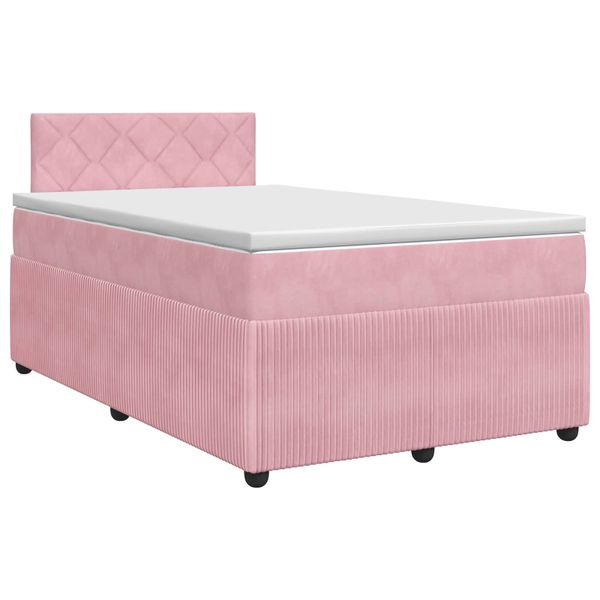 vidaXL Posteľ boxspring s matracom Ružová 120 x 190 cm Zamat