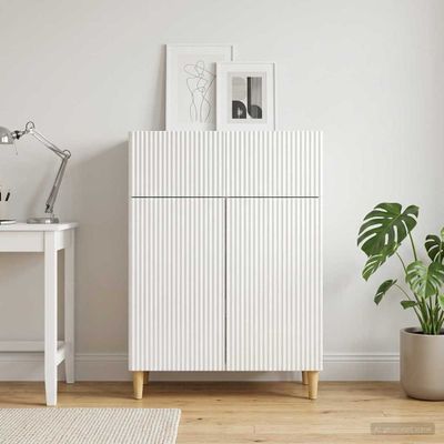 vidaXL Servírovacia skriňa Biela s vysokým leskom 66 x 34,5 x 90 cm