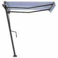 vidaXL Voľne stojaca ručne zaťahovacia markíza 350x250 cm, modro biela