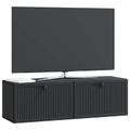 vidaXL Nástenná TV skrinka Čierna 98 x 31 x 30 cm Kompozitné drevo