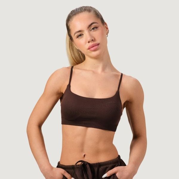 Bezšvová športová podprsenka NEO Mocha - GymBeam, veľkosť L