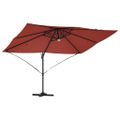 vidaXL Slnečník Tehlová 351 x 250 x 253 cm Polyester a hliník