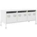 vidaXL TV skrinka biela 101,5x39x43,5 cm oceľ valcovaná za studena