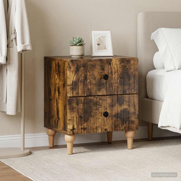 vidaXL Nočný stolík 2 ks Dymový dub 43 x 34,5 x 48 cm Kompozitné drevo