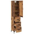 vidaXL Highboard Staré drevo 34,5 x 34 x 180 cm Kompozitné drevo