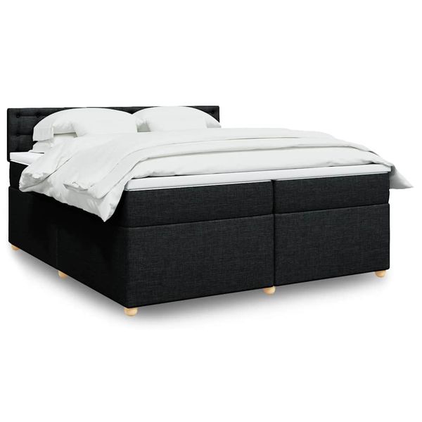 vidaXL Boxspring posteľ s matracom čierna 200x200 cm látka