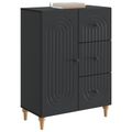 vidaXL Servírovacia skriňa Čierna 66 x 34,5 x 90 cm Kompozitné drevo
