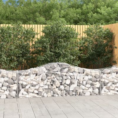 vidaXL Oblúkový gabionový kôš 200x50x60/80 cm pozinkované železo