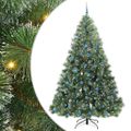vidaXL Umelý vianočný stromček s 300 LED-i Zelená 240 cm PE a PVC