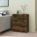 vidaXL Komoda dymový dub 60x30x70 cm spracované drevo