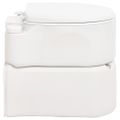 vidaXL Integrované kempingové WC biele 24+17 l HDPE a smalt