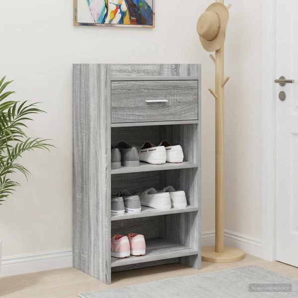 vidaXL Skriňa na topánky Sivý Sonoma 48 x 36 x 92 cm Kompozitné drevo