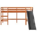 vidaXL Detská vyvýšená posteľ bez matraca, hnedá 90x190 cm, borovica