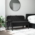 vidaXL Lavica s operadlom čierna 119,5x64,5x75 cm zamatová