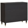 vidaXL Servírovacia skriňa Čierna 90 x 33 x 75 cm Masívne mango drevo