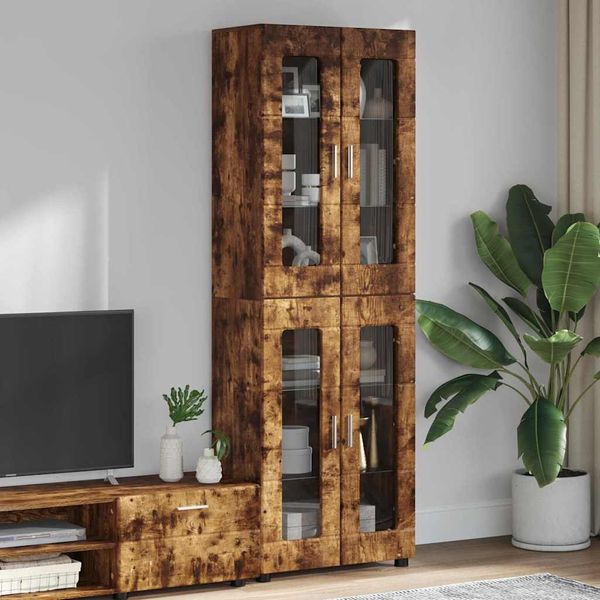 vidaXL Highboard FLORIN Dymová dub 60 x 35 x 182 cm Kompozitné drevo