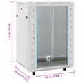 vidaXL 15U Nástenná serverová skriňa 19" IP20 sivá 60x45x86 cm