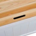 vidaXL Drevená lavica s úložným priestorom, biela 126 x 42 x 75 cm