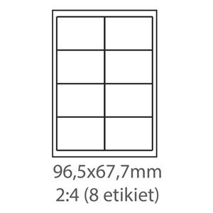 etikety Samolepiace 96,5x67,7 univerzálne biele 8ks/A4 (1000 listov A4/bal.)