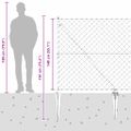 vidaXL Reťazová brána s hrotmi 10 x 1,4 m Pozinkovaná oceľ Strieborná