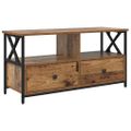 vidaXL TV skrinka Staré drevo 90 x 33 x 45 cm Inžinierske drevo a oceľ