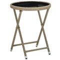 vidaXL Záhradný bistro set 3 ks Béžová polyratan
