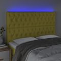 vidaXL Čelo postele s LED zelené 160x7x118/128 cm látka