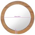 vidaXL Nástenné zrkadlo 60 cm teakové okrúhle