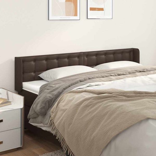 vidaXL Čelo postele so záhybmi hnedé 163x16x78/88 cm umelá koža