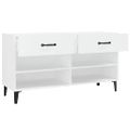 vidaXL Botník biely 102x35x55 cm spracované drevo
