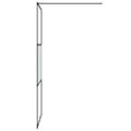 vidaXL Sprchová zástena čierna 90x195 cm polopriehľadné ESG sklo
