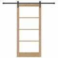 vidaXL Posuvné dvere 93 x 202 cm Masívne borovicové drevo a sklo