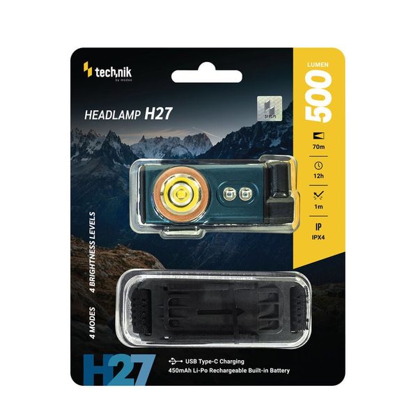Technik MT-H27 čelovka + USB-C (500 lm)