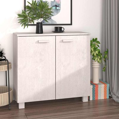 vidaXL Komoda HAMAR, biela 85x35x80 cm, borovicový masív
