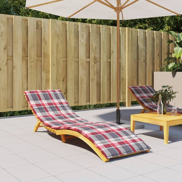 vidaXL Podložka na ležadlo, červené kocky 200x70x3 cm, oxfordská látka