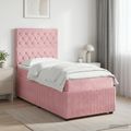 vidaXL Posteľ boxspring s matracom Ružová 100 x 200 cm Zamat