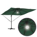 vidaXL Roma Parasol Zelená 286 x 284 x 270 cm Hliník a polyester