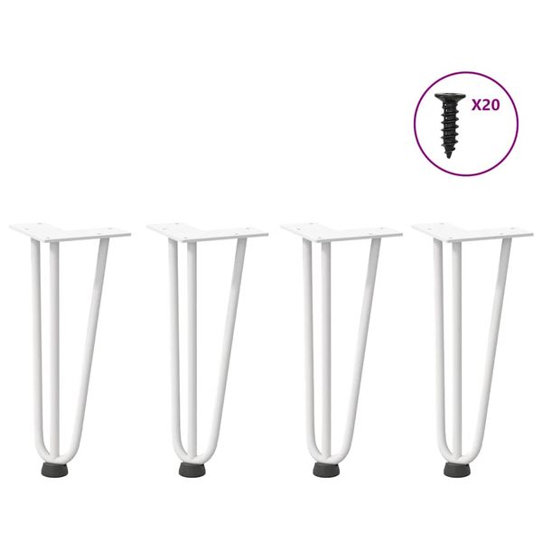 vidaXL Nohy do vlasov pre konferenčný stolík 4 ks, biele 30 cm, masívna oceľ