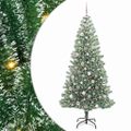 vidaXL Umelý vianočný stromček, snehom obalený, s LED svetlom 210 cm