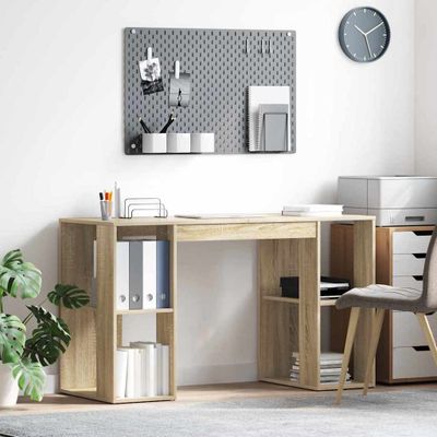 vidaXL Stôl s poličkou Sonoma dub 130 x 50.5 x 75 cm Kompozitné drevo
