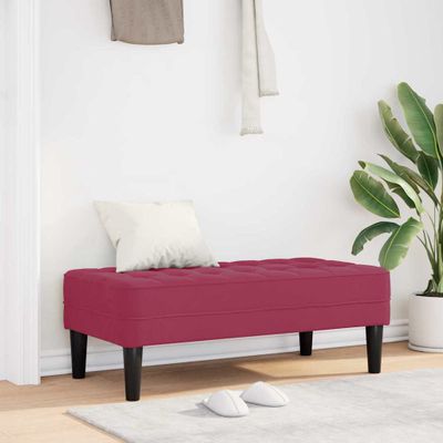 vidaXL lavička s vankúšom Víno červené 113 x 57 x 39 cm Zamat
