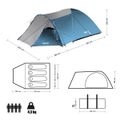 Turistický stan NILS Camp NC6012 Trekker modro-sivý